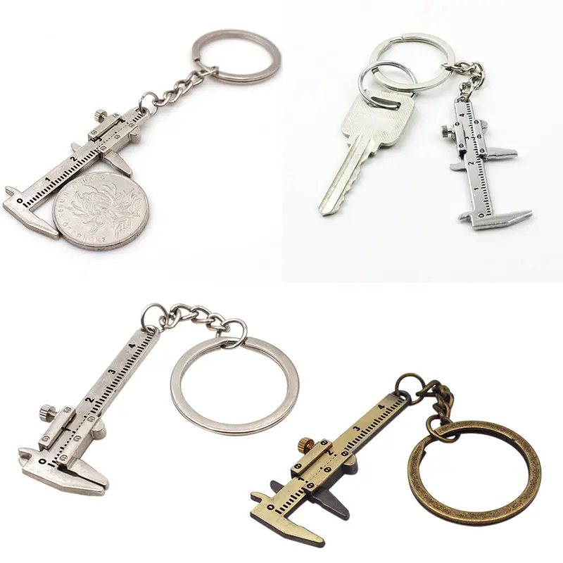 Dây chuyền chìa khóa thước kẹp Vernier, Kích thước nhỏ, Chính xác di chuyển, Có thể bỏ túi, Bao gồm móc khóa 1