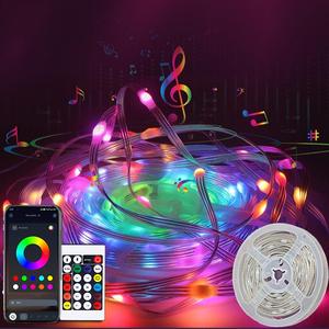 USB Rechargeable 10m/20m LED String Light, 1 Count App Control LED String Light, Decorative Light for Home Decor Party Wedding Festival, Mid Century Lights, LED Strip Lights Smart