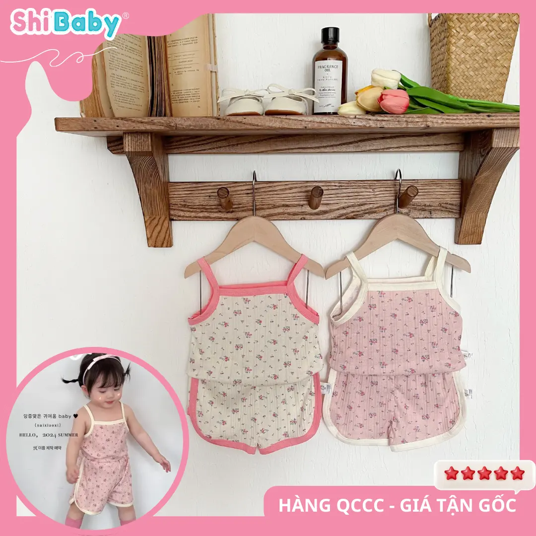S69 - Bộ Đồ Ngủ Áo Hai Dây Phối Chân Váy Ngắn Vải Cotton Thoáng Khí Thời Trang Mùa Hè Cho Bé Gái - S69 Voi