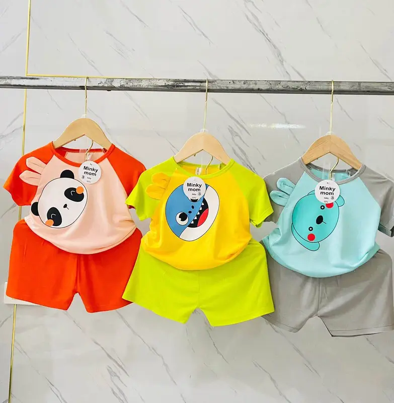 Bộ cộc tay thun lạnh cho bé trai và bé gái 8 -17kg 1