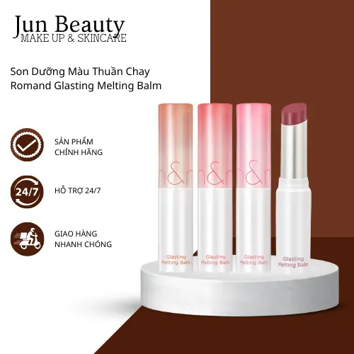 Son Dưỡng Màu Thuần Chay Romand Glasting Melting Balm 38  romand Cosmetic Trang Điểm Son Môi