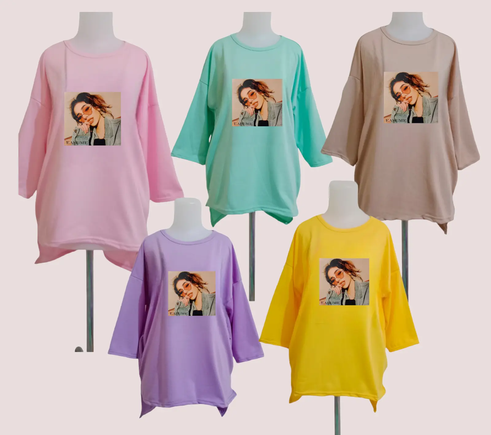 NS FASHION389 BAJU OVERSIZE WANITA SABLON DIGITAL IMPORT Motif Nyaman Kaos  Santai  Atasan  Variasi Distro Panjang Oblong