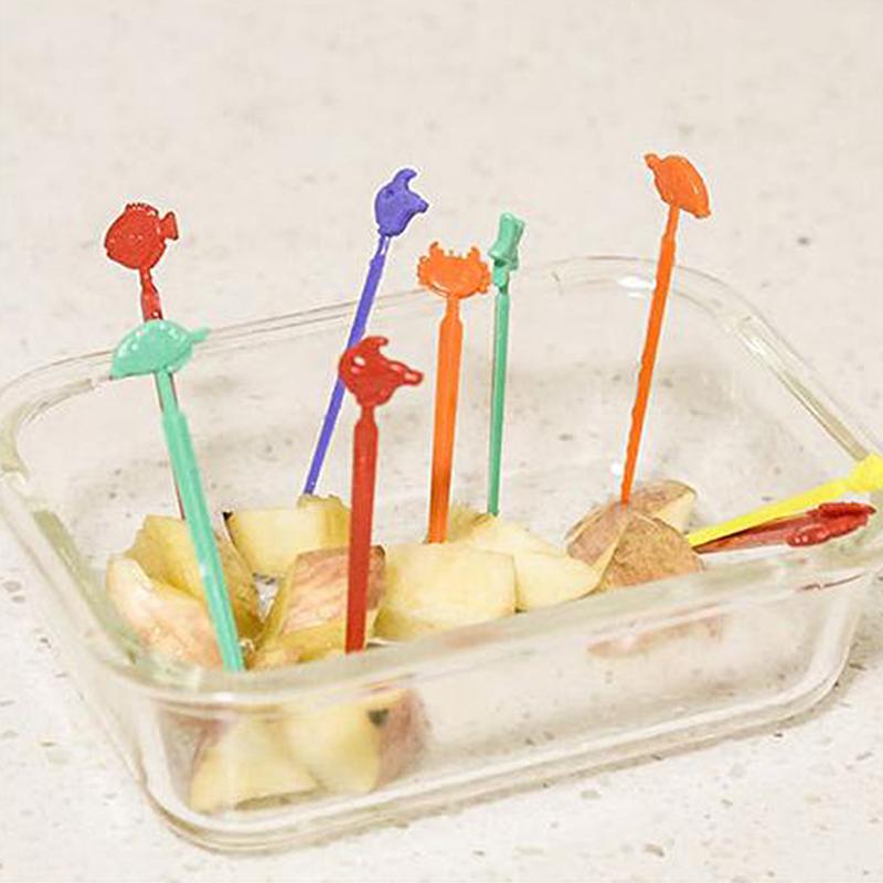 Product Introduction of 20pcs/set Cute Animals Fruit Forks Kids Snack Dessert Decoration Forks Toothpicks Lunch Salad Decoration Accessories Cake Picks 15