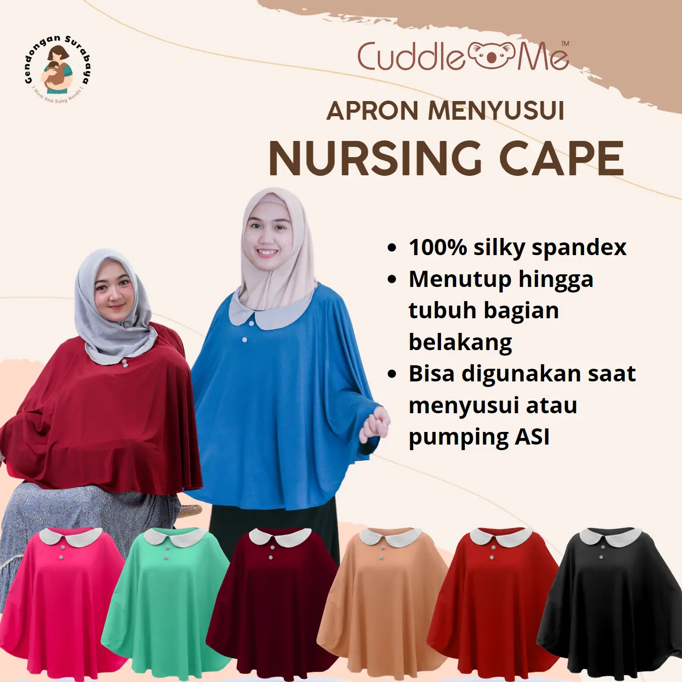 CuddleMe Nursing Cape Apron Penutup Cover Menyusui dan Pumping ASI Bayi