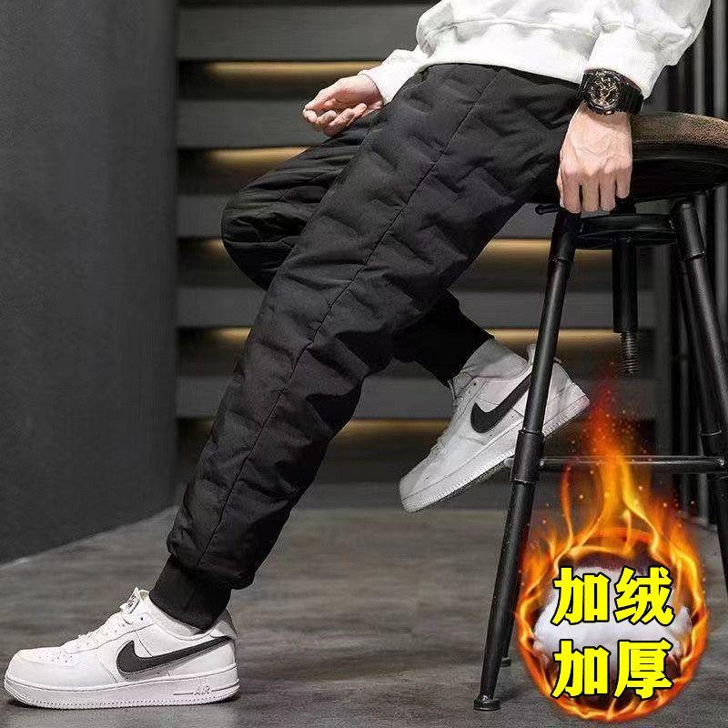 Quần Cashmere, Lót Lông Cừu, Dày Dặn, Giữ Nhiệt, Quần Jogger Thường Ngày Dáng Rộng, Ngoại Cỡ Siêu, Hợp Xu hướng, Dành Cho Nam 0