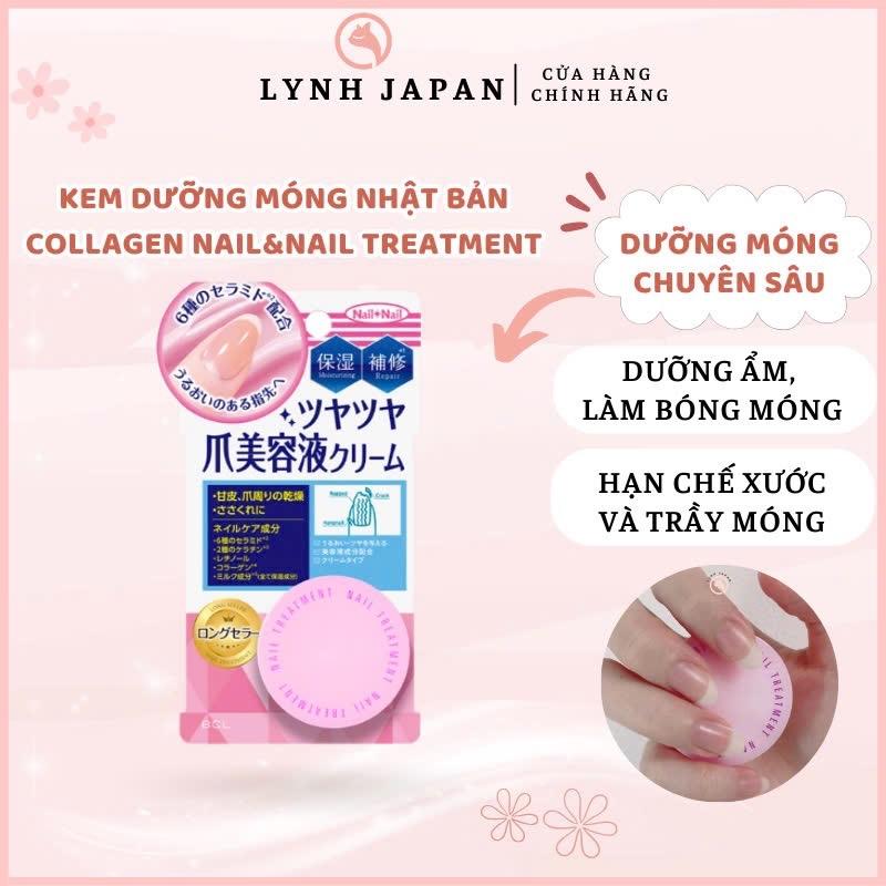 Kem dưỡng móng tay Nhật Bản Collagen Nail&Nail Treatment cho móng chắc khoẻ , giảm gãy xước móng