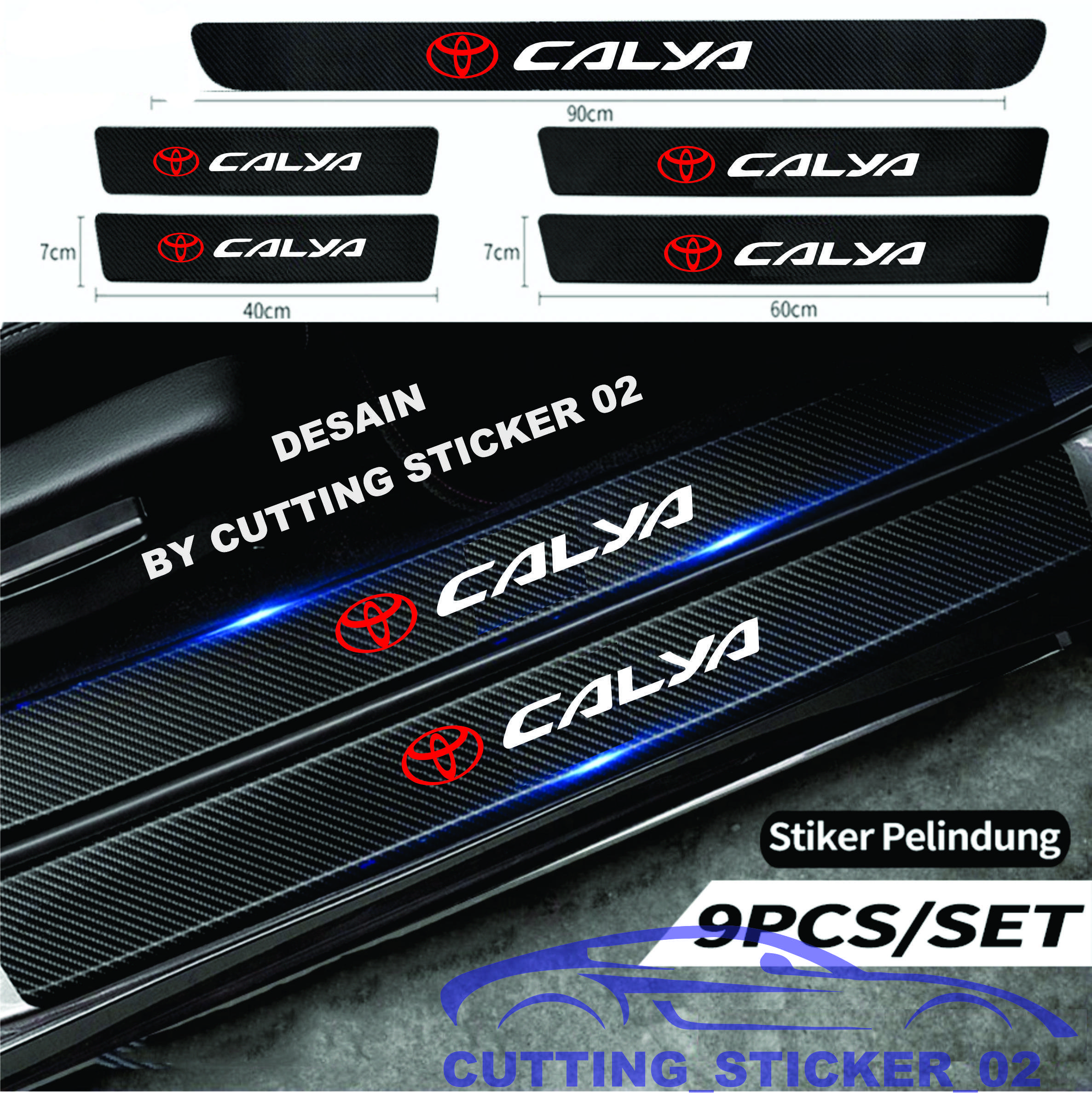 PROMO STICKER SILL PLATE KARBON 3D MOBIL CALYA