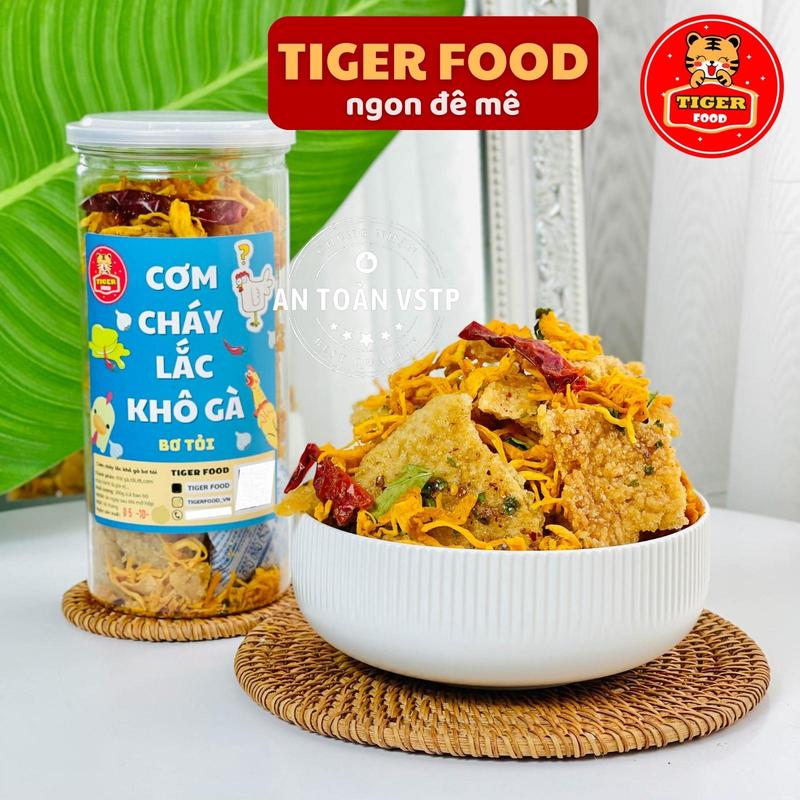 Cơm cháy lắc khô gà bơ tỏi 300g TIGER FOOD Cơm cháy mix khô gà loại 1 siêu giòn ngon - ăn vặt Sài Gòn Snack Thức Ăn