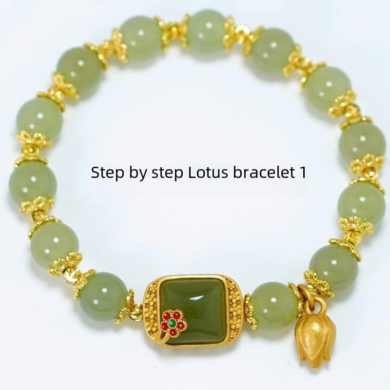 Exquisite Jade Bracelet for Women: Cube Sugar & Lotus Seedpod Inspired, Special-Interest Design bangles  bracelets 3