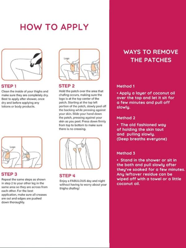 【Plus Size】 Solid Color Thigh Inner Protective Patches, Women's Breathable Comfortable Thigh Chafe Sticker Pads, Women's Lingerie Accessories for Daily Wear 3