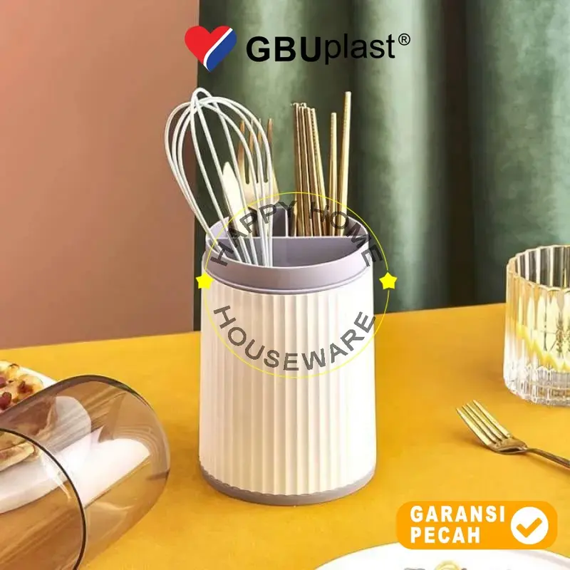 GBUplast Alexa Cultery Holder With Lid Tempat Sendok Garpu Sumpit Alexa Tutup Serbaguna 2