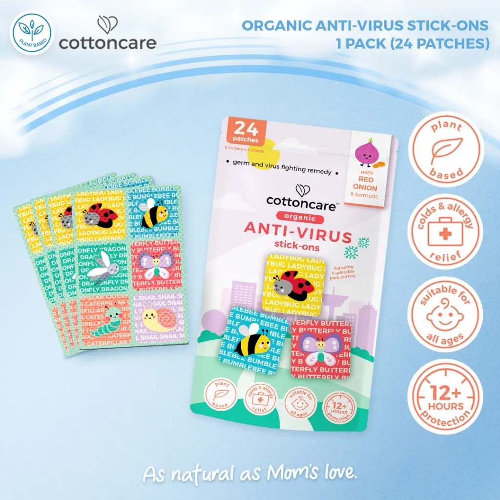 🛍️ * Cottoncare™ (24pcs) Organic Anti-Virus Stick Ons Red Onion ...