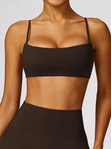 Sujetador deportivo de color sólido para mujer, sujetador deportivo cómodo y transpirable de secado rápido, ropa deportiva para mujer para uso interior y exterior