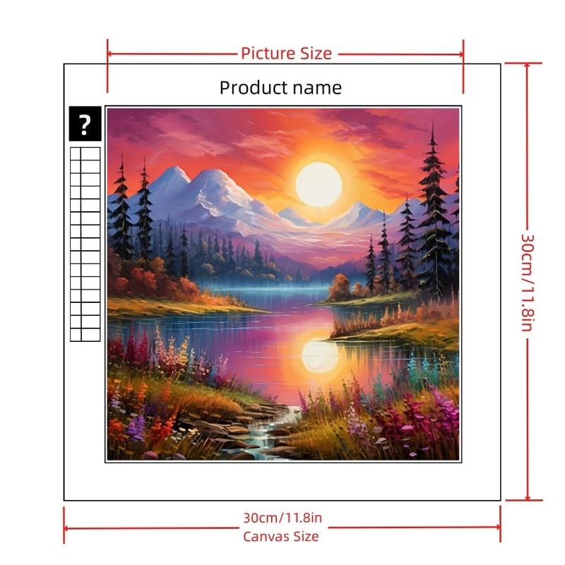 Sunset & Forest Pattern  DIY Diamond Arts Colorful Painting Kit without Frame, DIY Decorative Art Picture for Beginner, Wall Art Decor for Home Living Room Bedroom 1