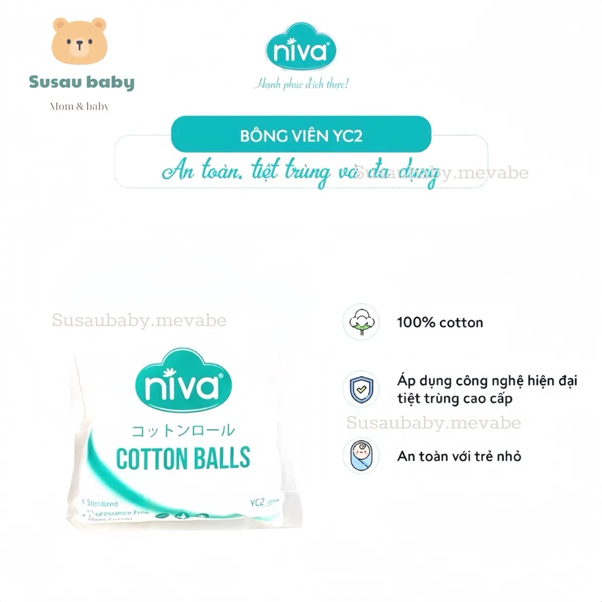 Bông Bịt Tai - Bông Nhét Tai Niva Cho Mẹ Sau Sinh