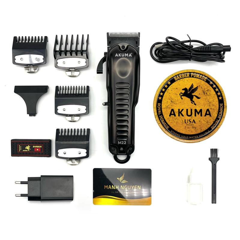 Tông đơ cắt tóc AKUMA M22 lưỡi kép chuyên Fade máy khỏe Pin trâu chính hãng