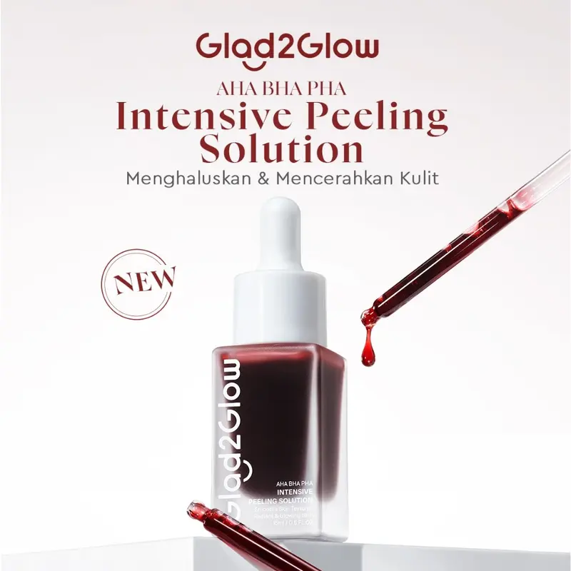 GLAD2GLOW AHA BHA PHA Intensive Peel Solution Serum Lactic Acid Serum Exfoliasi Wajah 1