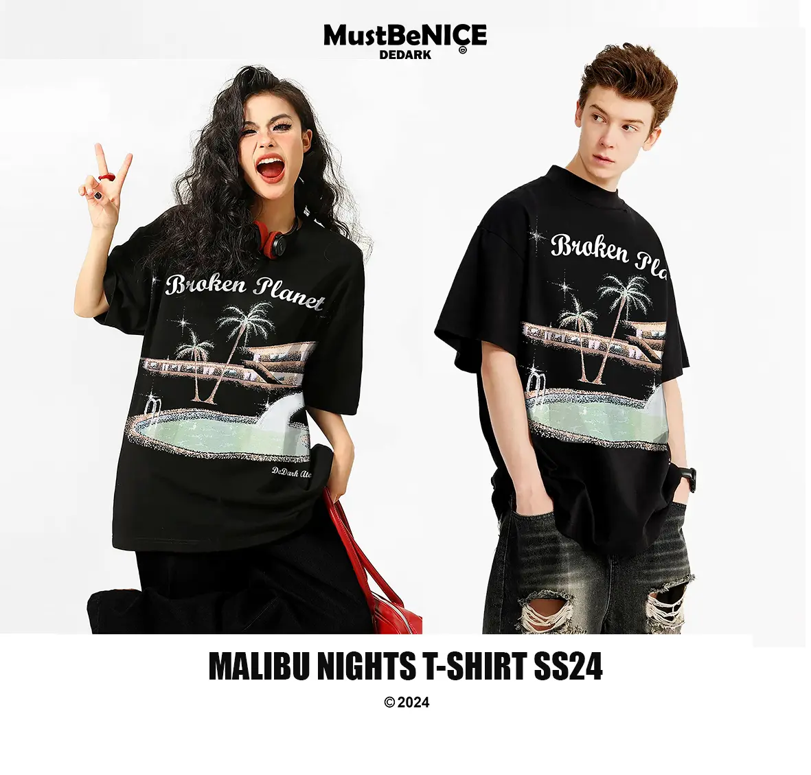 Áo thun MALIBU NIGHTS DEDARK  nam/nữ Cotton 300gsm