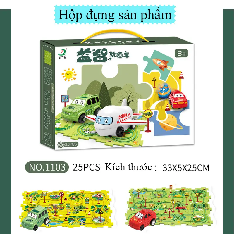 Đồ Chơi Đường Ray Lắp Ráp Xe Ô Tô Cảm Biến Tự Chạy Nhiều Chủ Đề Cho Bé 7