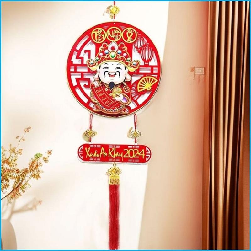 Dải treo cửa ông thần tài lắc đầu may mắn tài lộc chữ Tiếng Việt, phụ kiện trang trí tết Decor Decor Phòng