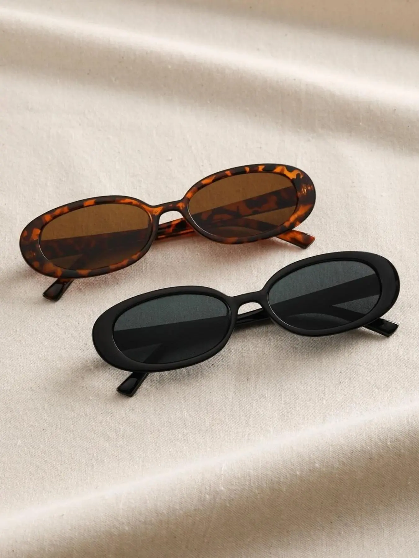 2 Pairs Summer Oval Frame Sunglasses, New Personality Travel Accessories for Women & Men, Lightweight Summer Outfits 2024 for Outdoor Sun Protection Valentine's Day Gift