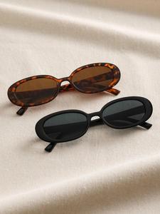 2 Pares de Lentes de Sol de Marco Ovalado para Verano, Nuevos Accesorios de Viaje de Personalidad para Mujeres y Hombres, Atuendos Ligeros de Verano 2024 para Protección Solar al Aire Libre, Regalo de San Valentín