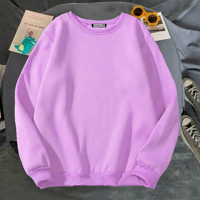 Áo nỉ tay dài không nón mẫu trơn không in hình kiểu nam nữ đều mặc được Menswear Hoodie 6