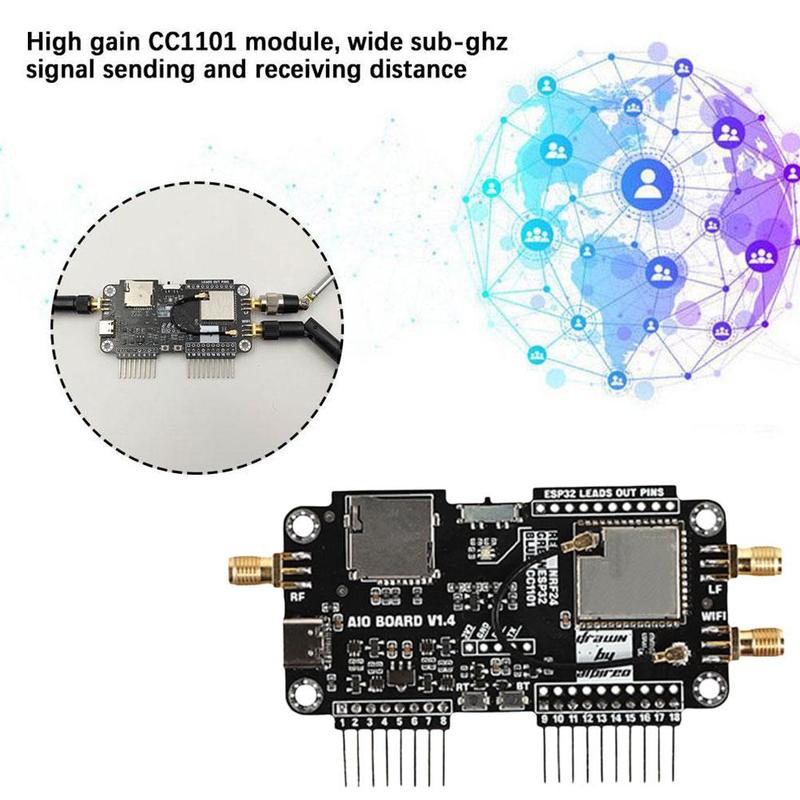 1pc Multifunctional Expansion Board Wifi 2.4g Module High Gain Cc1101 Module 3 In 1 Antenna For Flipper Zero 0
