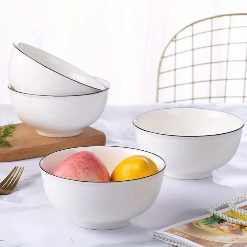 Japanese Style Ceramic Bowl Set, 10pcs/set Including 5 Counts Large Bowl & 5 Counts Small Bowl, Household Tableware Set for Home Kitchen Dining Room 3