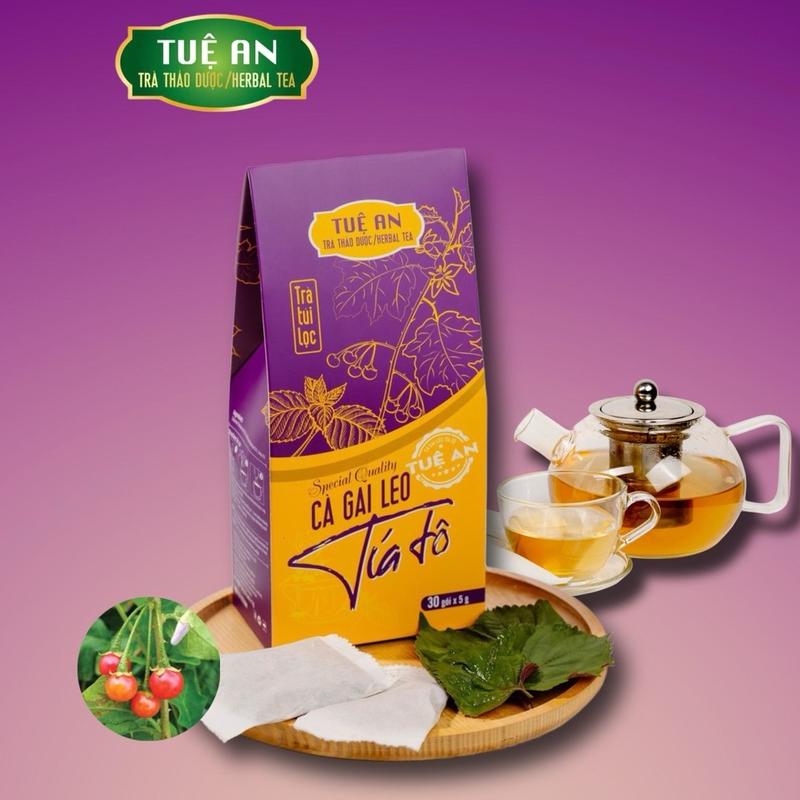  Trà Thảo Mộc Cà Gai Leo Tía Tô hộp 30gói Túi Lọc Mát Gan Đẹp Da . 