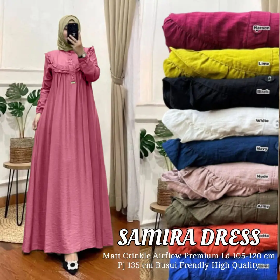 GAMIS POLOS CRINKLE JUMBO - GAMIS WANITA MUSLIM BUSUI FRENDLY KANCING DEPAN
