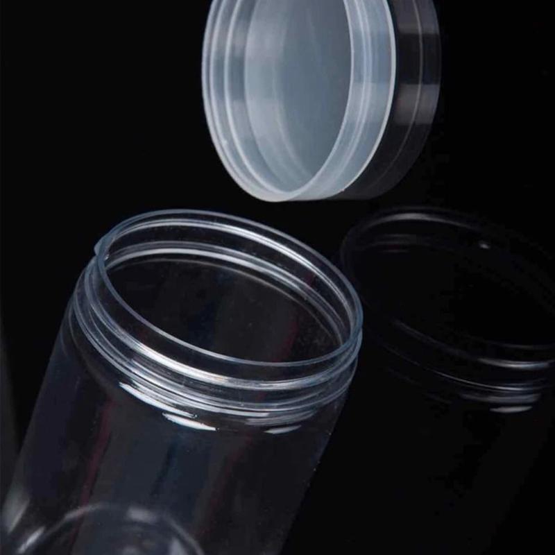 Portable Clear Sealed Can with Lid Circular Storage Bucket Plastic Food Jar Food Grade Sealed Empty Packing Bottle 3