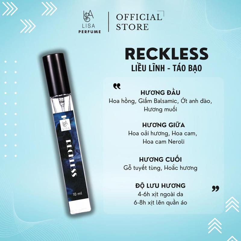 Product Introduction of 【NƯỚC HOA NAM】COMBO 3 CHAI NAM 10ml - RECKLESS ,BLACK JACK , CONFIDENCE lưu hương 6-8 tiếng Xịt Thơm 3