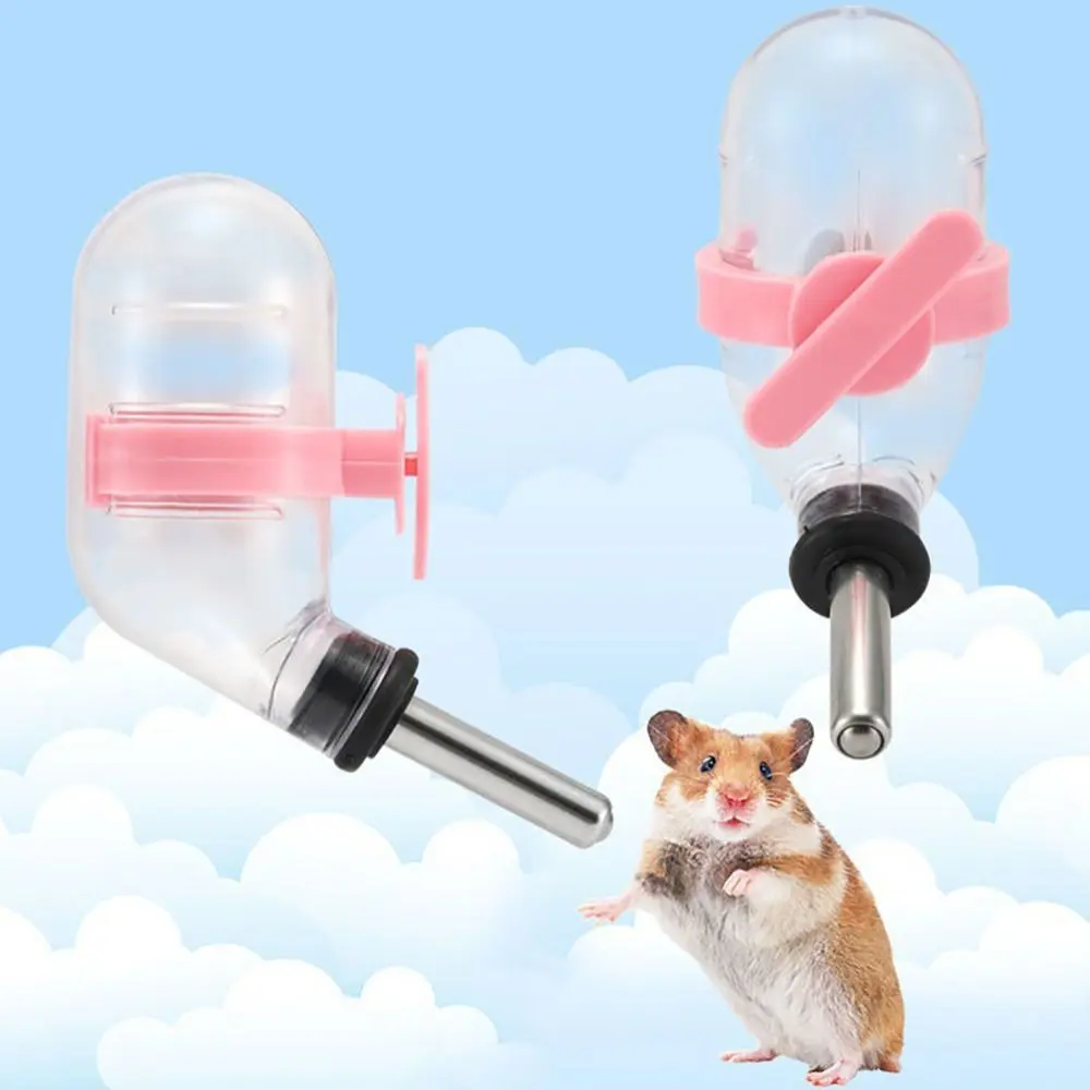 High Quality Plastic Hamster Water Dispenser Stainless steel head 60ml Water Drinking Bowl Automatic Small Pet Supplies Pet Drinking Dogs Rabbit Hamster
