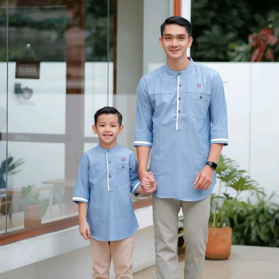 Kurta Ayah dan Anak brand Habib Original tangan 3/4 harga ayah dan anak berbeda