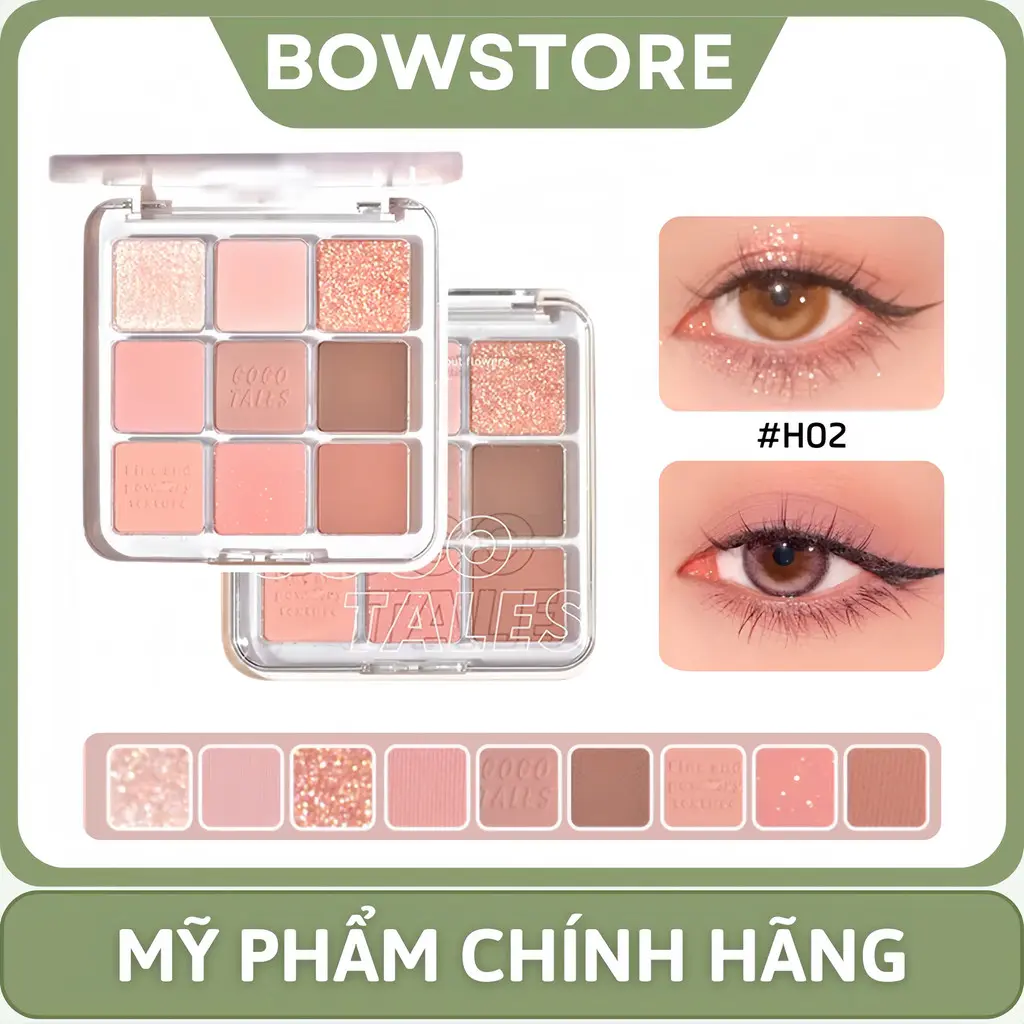 [HÀNG MỚI VỀ] Bảng Phấn Mắt Gogo TALES Màu Hồng Nâu Đất Màu Matte Pearlescent Non-Take-off Bảng Đa Năng Bowstore Trang Điểm Mỹ Phẩm Cosmetic phấn  mắt  mini