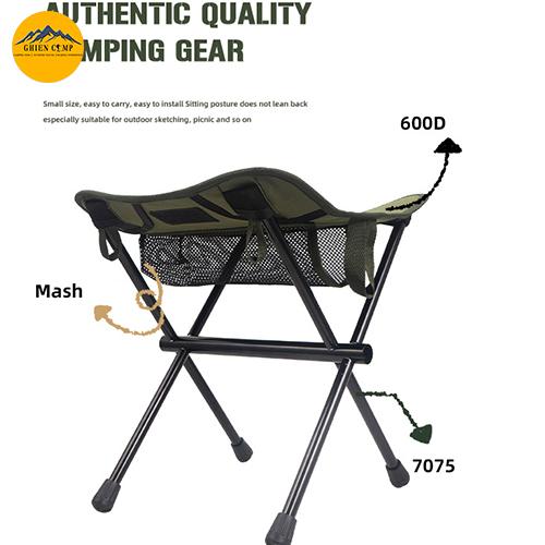 Ghế Gấp Gọn Khung Nhôm Hợp Kim 7075 Vải Oxford 600D Chịu Tải Trọng Cao 100KG Dùng Cắm Trại Dã Ngoại Câu Cá 3