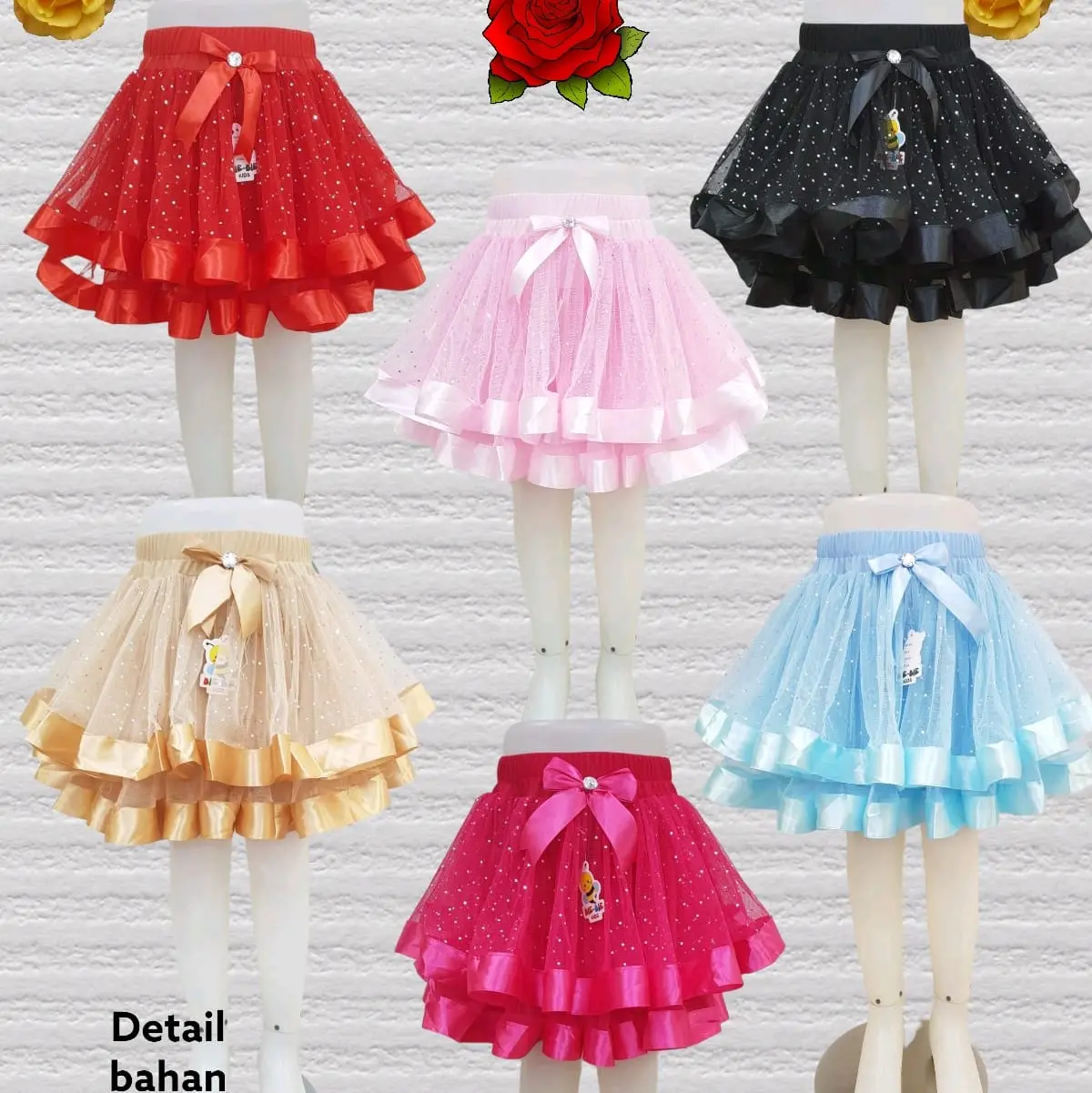 Rok Ceria Gliter / Rok Ceria / Rok tutu anak / Rok tile anak / Rok pesta anak / Rok pentas anak / Rok lucu anak