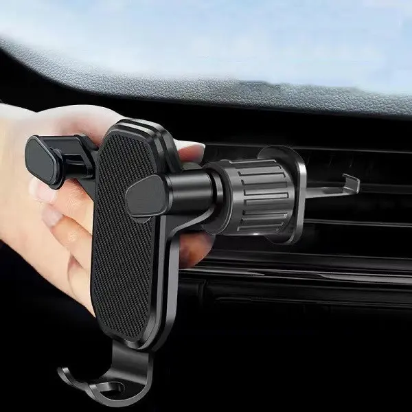 Giá đỡ điện thoại trên ô tô cao cấp  móc cài thép thế hệ mới xoay 360 độ, không chắn cửa gió điều hòa 1