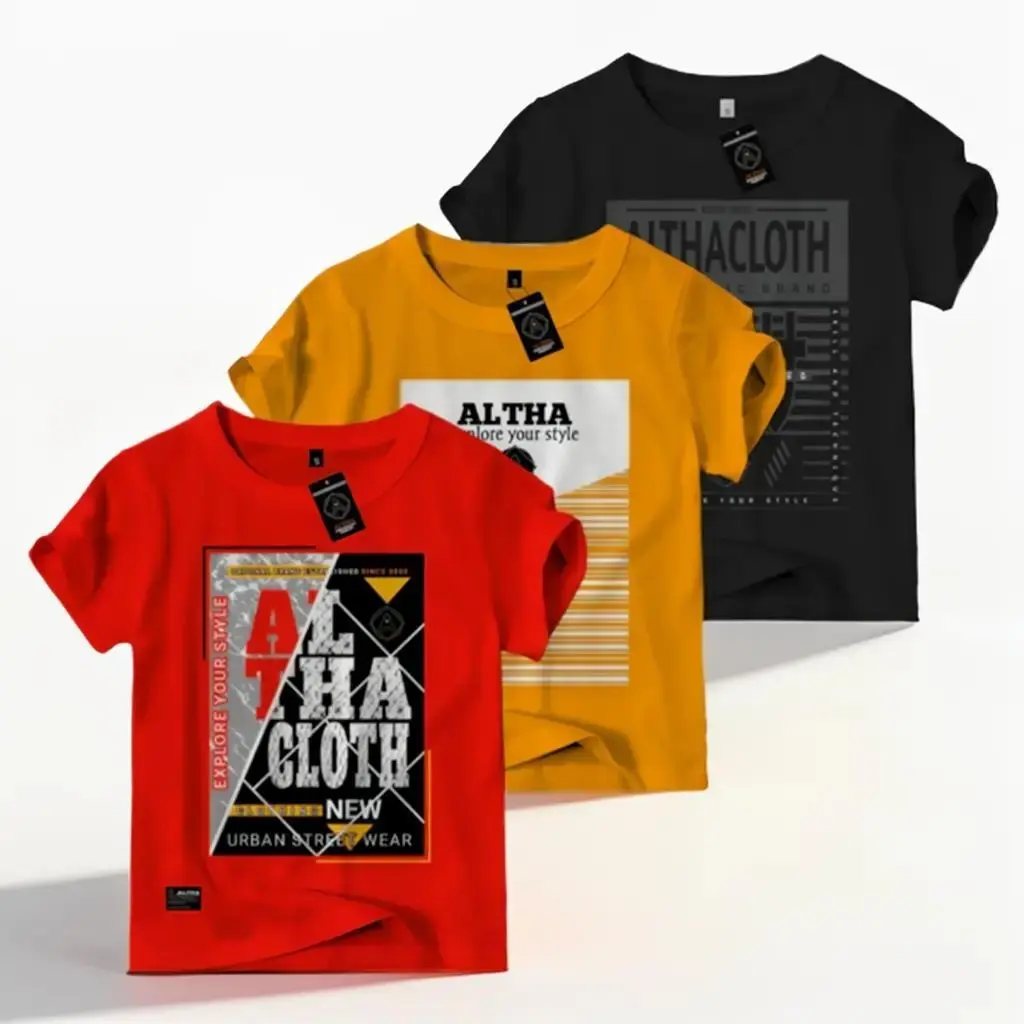 (COD) Altha Pakaian Anak Laki Laki Viral 3 Pcs  Usia 1 - 10 Tahun Bahan Adem