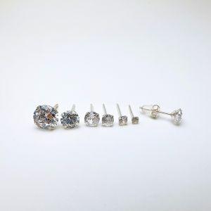 Khuyên tai bạc nụ đá Bạc Thanh Thủy lấp lánh nhỏ xinh bông tai bạc nam nữ nụ đá tròn Cucbic Zirconia size 2.5-8 li 7
