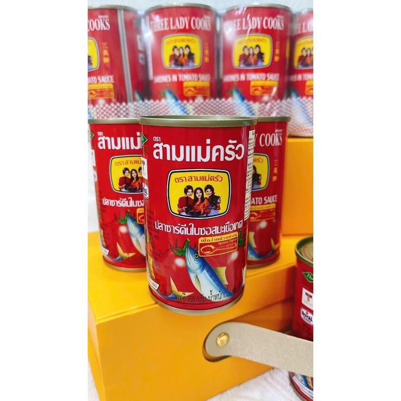 Cá Mòi Sốt Cà 3 Cô Gái Hộp Ăn Vặt Cay Food loai KHUI MUỖNG 155g - HSD 2027 - Chua Snack lốc 10 lon