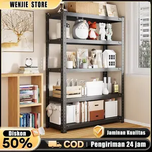 Rak Besi Siku 4/5/6 Susun Rak Gudang Rak Susun Besi Serbaguna Rak Susun Besi Lubang Rak 60*30*180