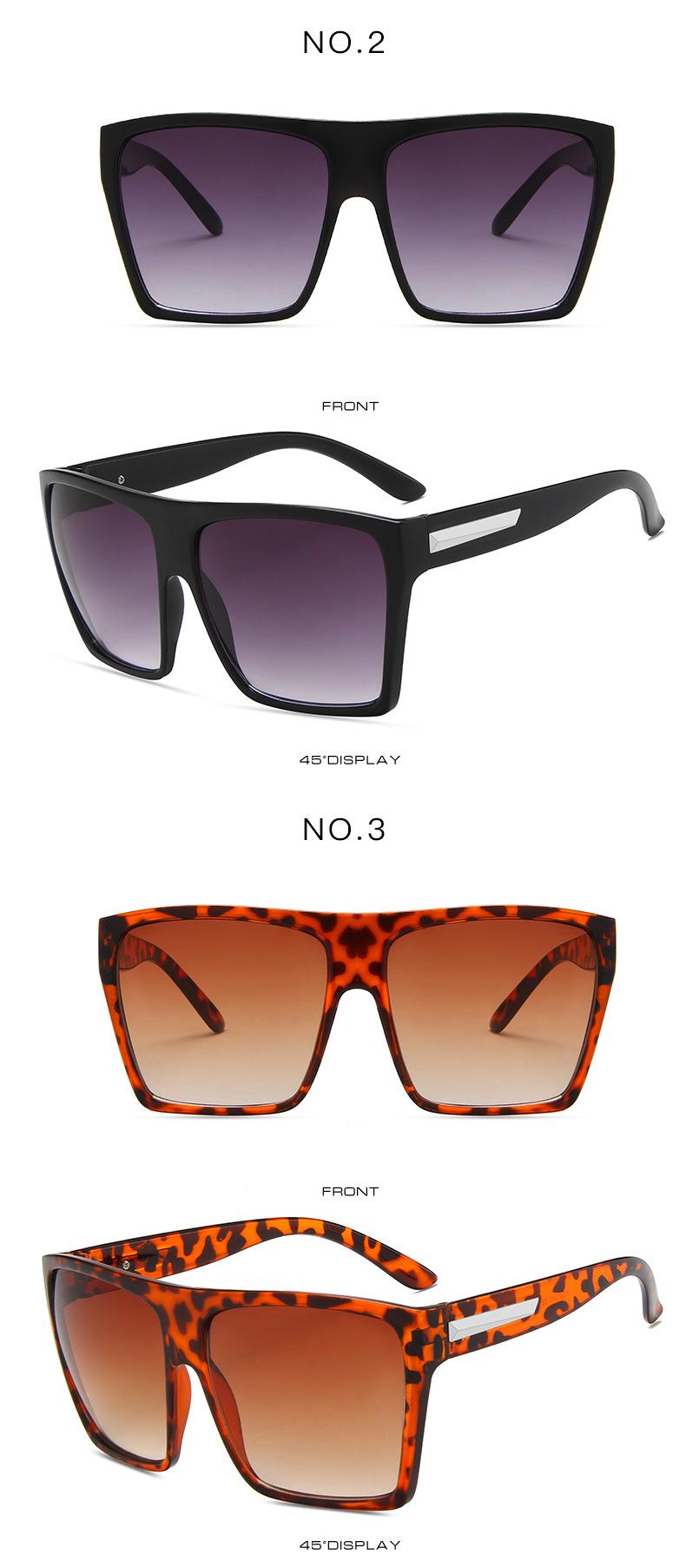Product Introduction of New Large Frame Square Sunglasses Female Personality Metal Strip Sunglasses Trendy Glasses 10