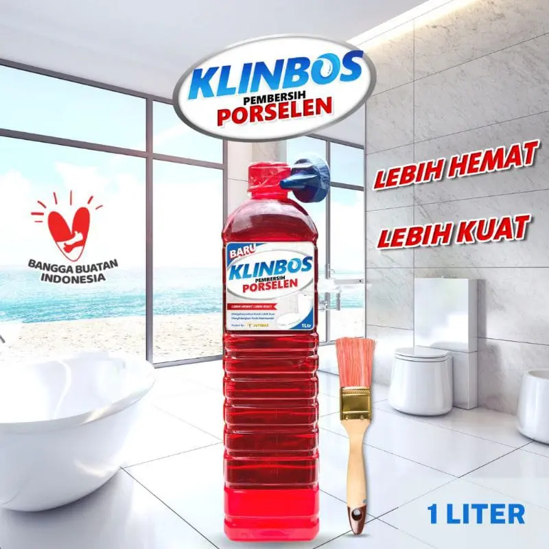 klinbos pembersih porselen 5X lebih kuat dan hemat bersihkan kerak kamar mandi Jamur Plastik Stainless Kamar Kecil Dapur Anti bakteri Merah Sarung Cair Kamar Kecil Dapur Anti bakteri 1