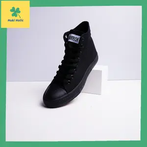 Sepatu Warrior Sparta High All Black - Sepatu Kanvas Hitam Sepatu Hitam Sekolah dan Kerja Shoes Casual Sneakers Pria