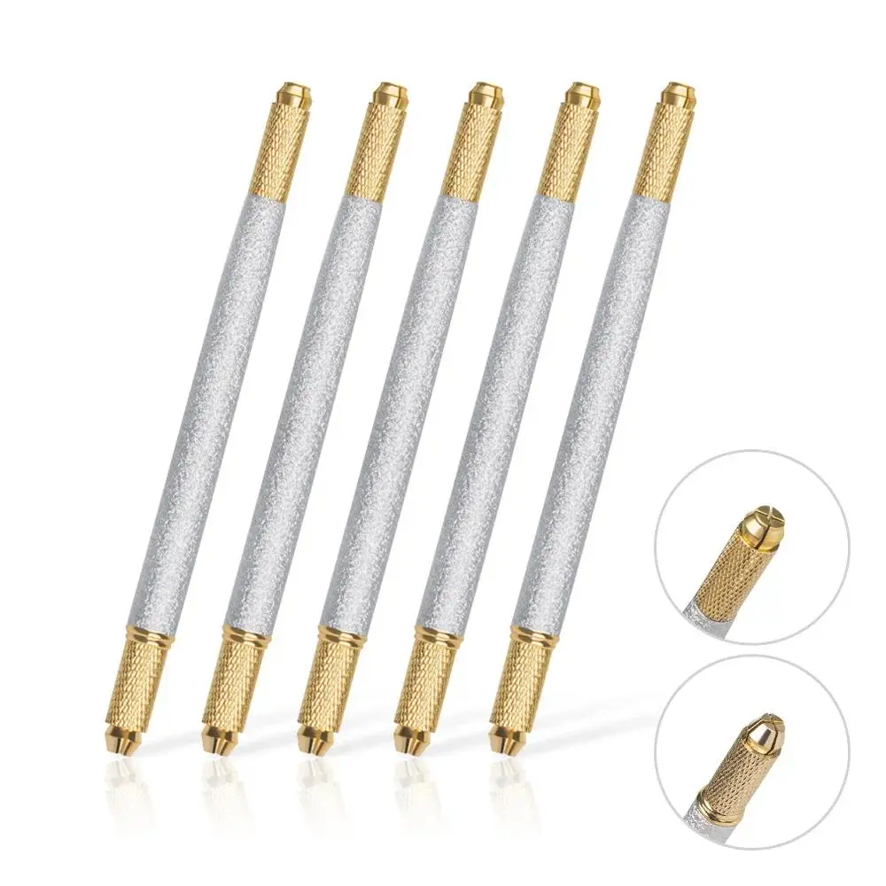 1pcs Microblading Double End Metal Relief Embroidery Pen Tattoo Manual Pen Eyebrow Lips Permanent Makeup Tools