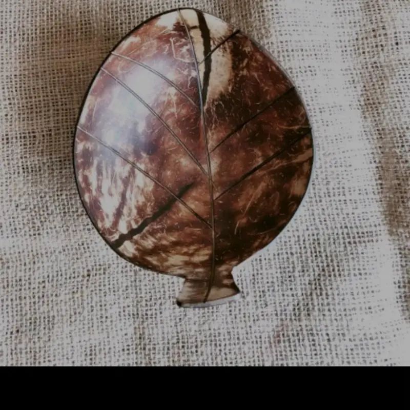 piring batok kelapa motif daun nangka 0