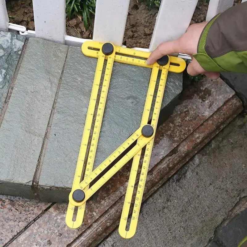Multipurpose Folding Ruler, Durable Multi-angle Square Ruler, Collapsible Plastic Ruler, Multifunctional Measuring Tool 4