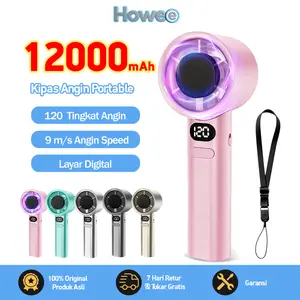 HOWEE Mini Turbo Fan USB  Kipas Angin Portable 120 Level Kecepatan Layar Digital Genggam & Meja FB01